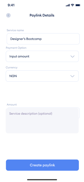 Create Paylink|Owner Inputs amount