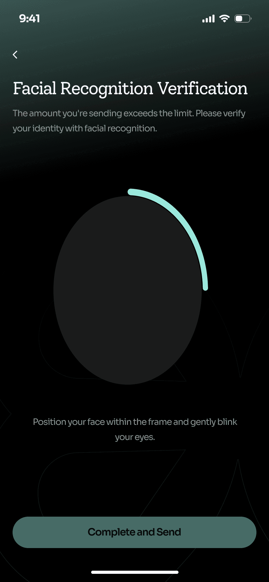 Facial recognition verification: the amount exceeds the limit, so verify with your face