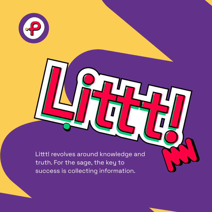 Social tile: “Littt!” sticker on purple and yellow shapes